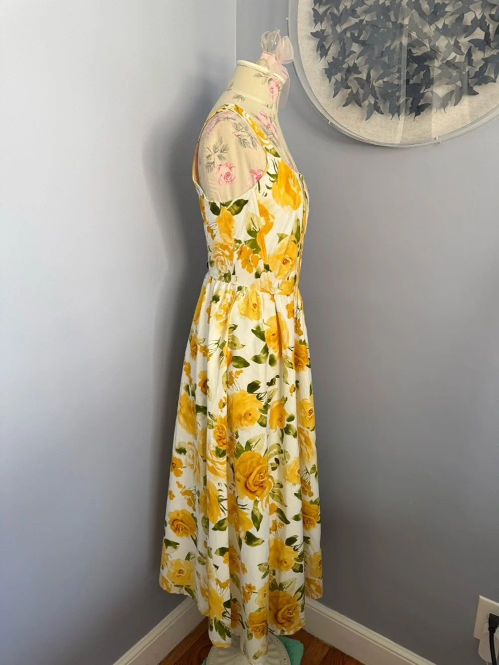 Jason Wu Yellow Floral Midi Dress - Picture 5 of 9